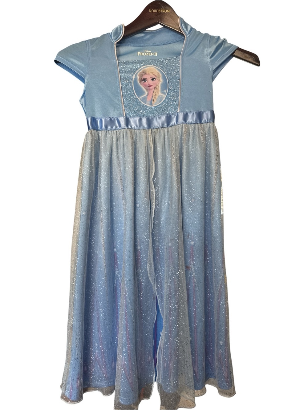 Disney Elsa Sparkle Light Blue Princess Dress Costume